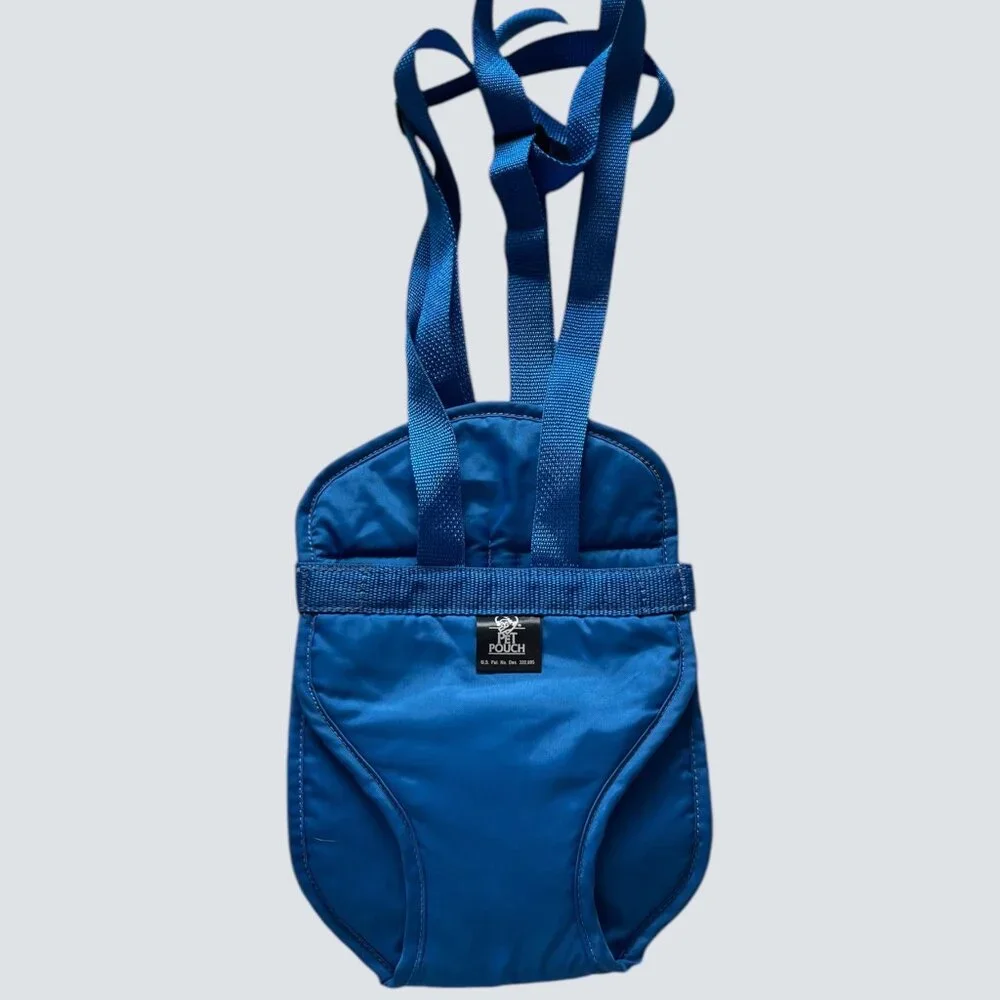 Pet Carrier Backpack Blue Front Carry Small Dog Cat Hands Free EUC Travel